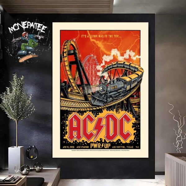 ACDC PWR Up Tour 2025 Arlington Texas On April 14 2025 Home Decor Poster Canvas
