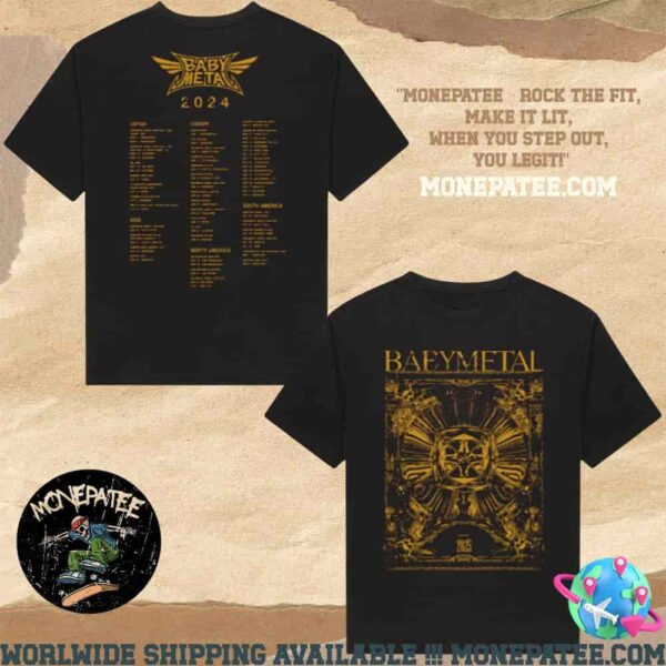 BABYMETAL World Tour 2024-25 The One Gold Merchandise Two Sides Unisex T-Shirt