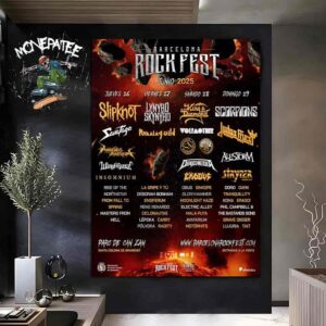Barcelona Rock Fest 26-27-28 Junio 2025 Lineup Home Decor Poster Canvas