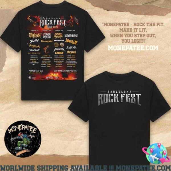Barcelona Rock Fest 26-27-28 Junio 2025 Lineup Merchandise Unisex T-Shirt