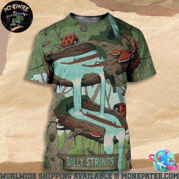 Billy Strings Merchandise At Koka Booth Amphitheatre On April 17 2025 In Cary Nc All Over Print T-Shirt