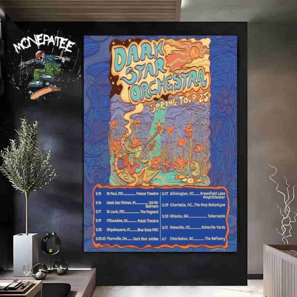 Dark Star Orchestra 2025 Spring Tour Tour Dates Home Decor Poster Canvas