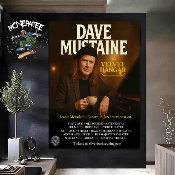 Dave Mustaine The Velvet Hangar Australia Tour 2025 Playing Megadeth Tracks With A New Jazz Interpretation Home Decor Poster Canvas