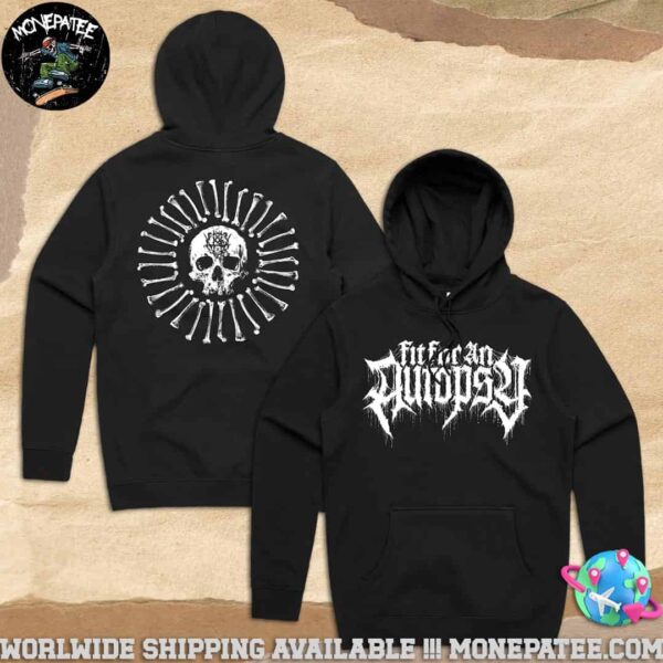 Fit For An Autopsy Band Skull Two Sides Pull Over Hoodie Shirt