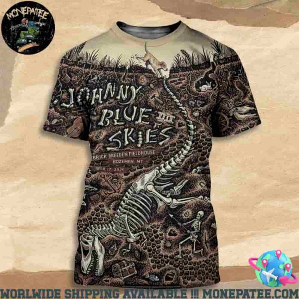 Johhny Bluse Skies Merch For Show For The April 17 2025 At Brick Breeden Fieldhouse In Boze MT All Over Print T-Shirt