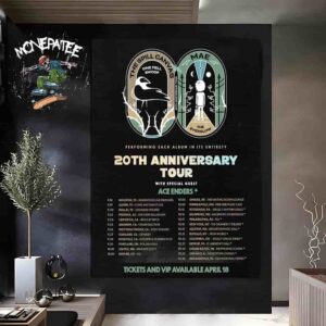 Mae Band 20th Anniversary Fall Tour 2025 The Everglow And One Fell Swoop Tour Dates Home Decor Poster Canvas