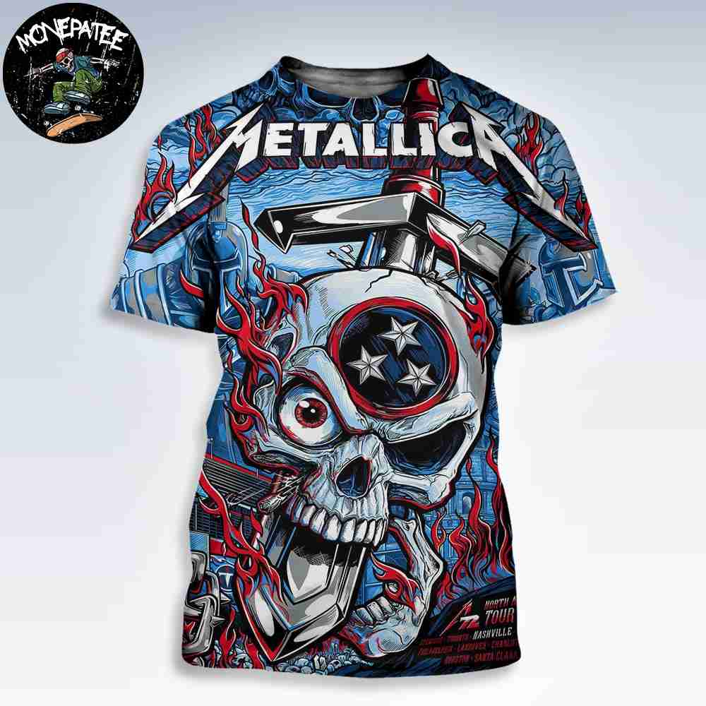 Metallica M72 In Nashville Tennessee North American Tour 2025 At Nissan Stadium All Over Print Shirt Metallica M72 In Nashville Tennessee North American Tour 2025 At Nissan Stadium All Over Print Shirt