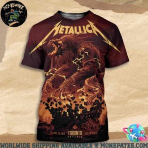 Metallica M72 Toronto Canada North American Tour Night 2 April 26 2025 At Rogers Centre Art Work By John Guydo All Over Print T-Shirt