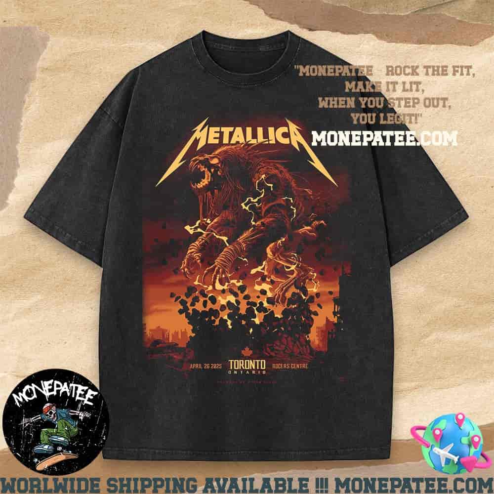 Metallica M72 Toronto Canada North American Tour Night 2 April 26 2025 At Rogers Centre Art Work By John Guydo Washed T-Shirt Metallica M72 Toronto Canada North American Tour Night 2 April 26 2025 At Rogers Centre Art Work By John Guydo Washed T-Shirt