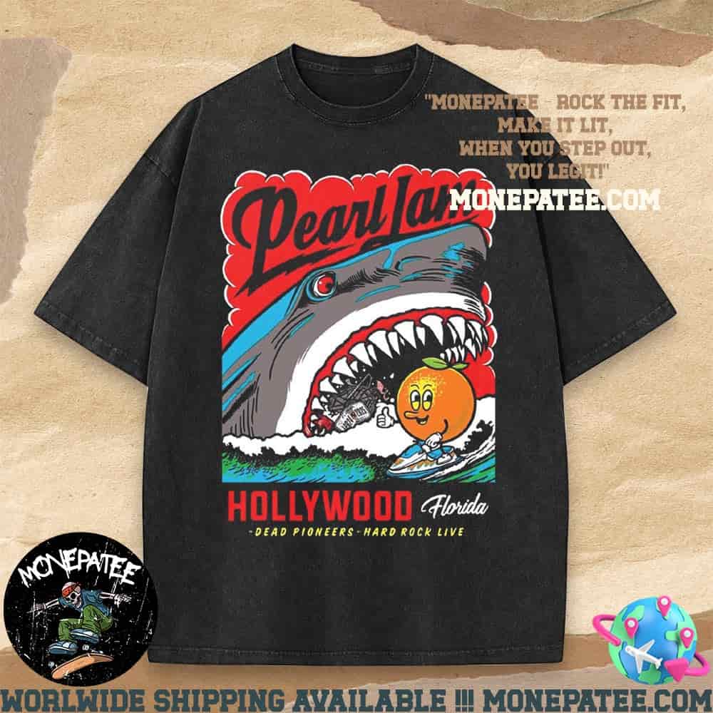 Pearl Jam Dark Matter World Tour 2025 Event Merch On April 24 At Hard Rock Live In Hollywood FL USA Art By Coby Schultz Washed T-Shirt Pearl Jam Dark Matter World Tour 2025 Event Merch On April 24 At Hard Rock Live In Hollywood FL USA Art By Coby Schultz Washed T-Shirt