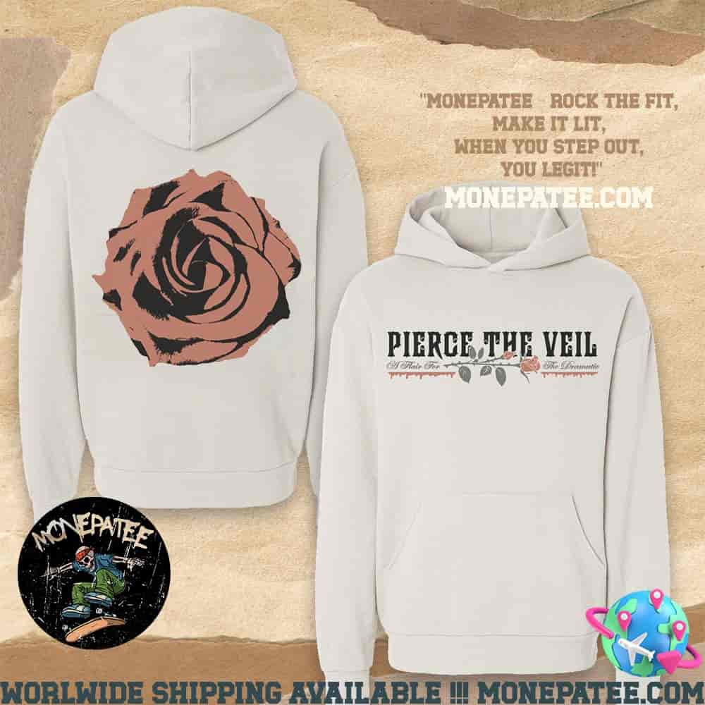 Pierce The Veil A Flair For The Dramatic Rose Ivory Pull Over Hoodie Shirt Pierce The Veil A Flair For The Dramatic Rose Ivory Pull Over Hoodie Shirt