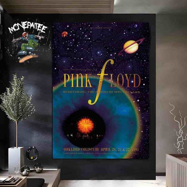 Pink Floyd A Colourful Poster For The Three Shows April 20 21 22 1994 At The Oakland Coliseum California USA Home Decor Poster Canvas