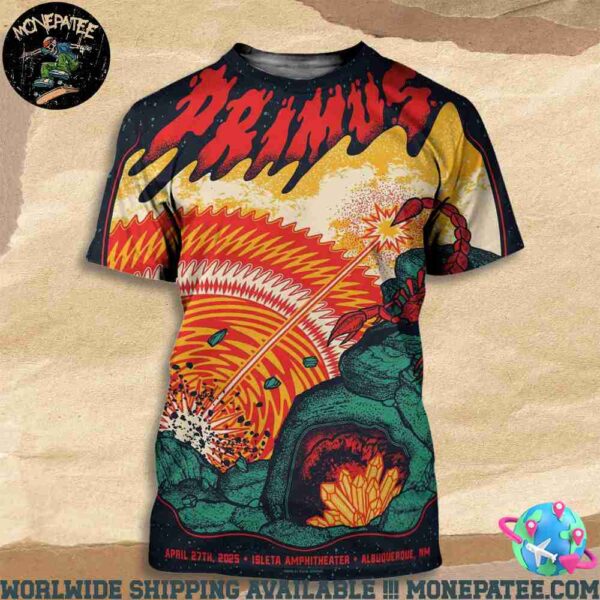 Primus Albuquerque Nm On April 27th 2025 Isleta Amphitheater All Over Print T-Shirt