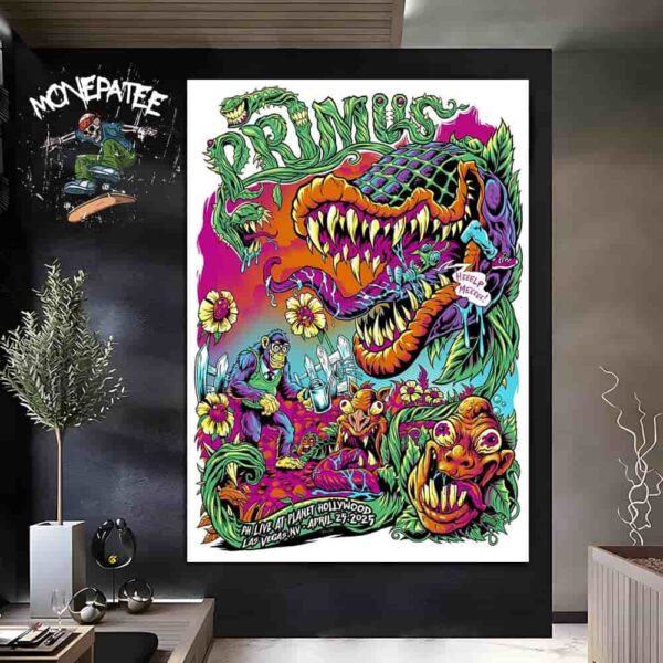 Primus On April 25 2025 PH Live At Planet Hollywood Las Vegas Nv Home Decor Poster Canvas