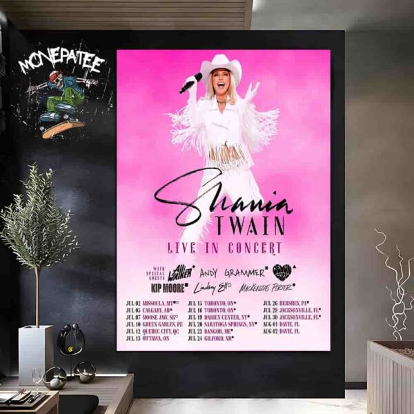 Shania Twain Live In Concert Tour Dates July And August 2025 Home Decor Poster Canvas