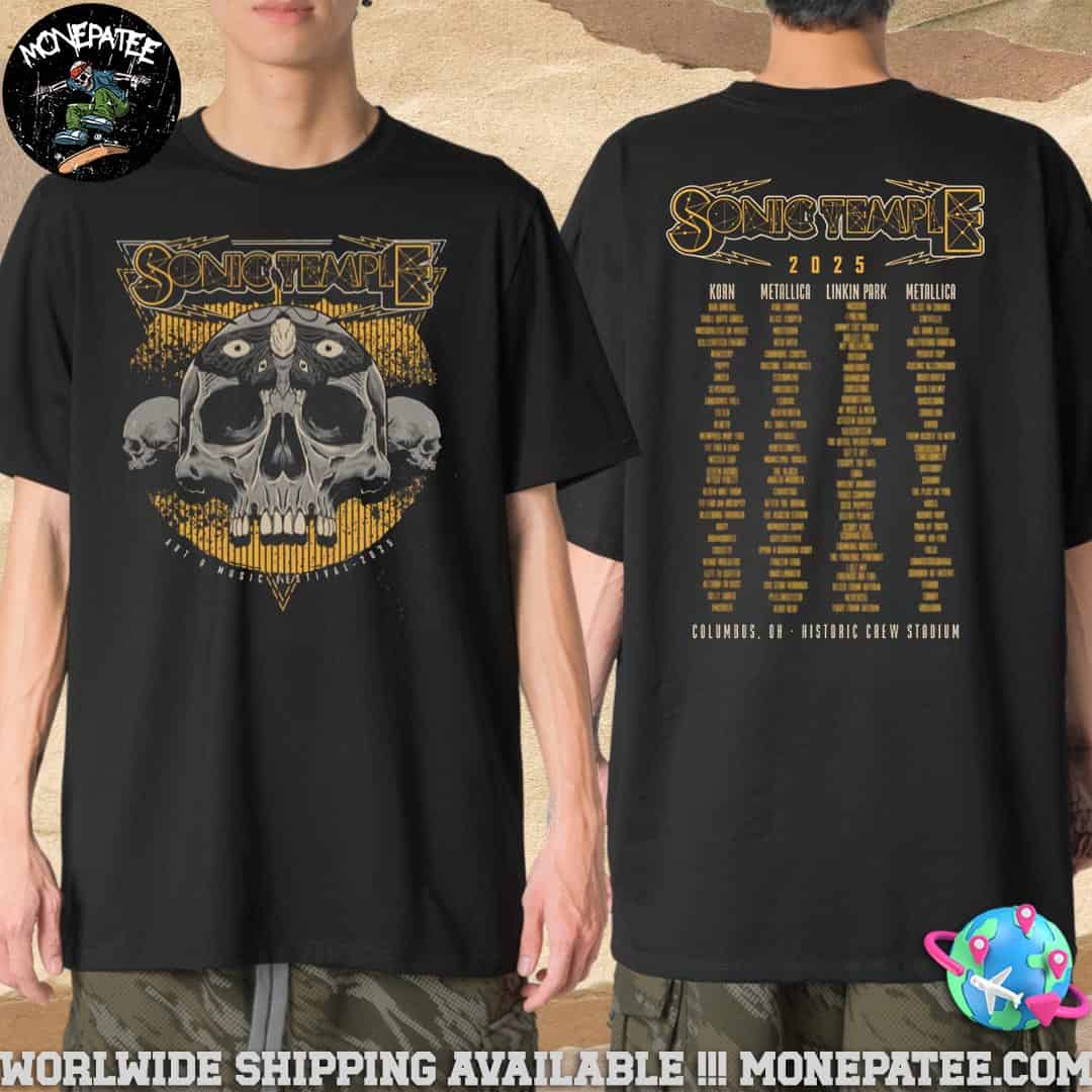 Sonic Temple Festival Art And Music Festival 2025 May 8-11At Historic Crew Stadium In Columbus OH Triple Vision Lineup Merchandise Unisex T-Shirt Sonic Temple Festival Art And Music Festival 2025 May 8-11At Historic Crew Stadium In Columbus OH Triple Vision Lineup Merchandise Unisex T-Shirt