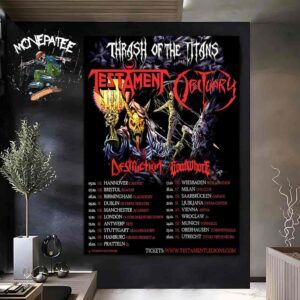 Testament And Obituary Thrash Of The Titans Tour October 2025 European Tour With Destruction And Goatwhore Poster