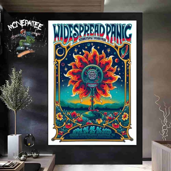 Widespread Panic Feed People Through Music April 24-25-26 2025 At Ascend Amphitheater Nashville TN Conscious Alliance Home Decor Poster Canvas