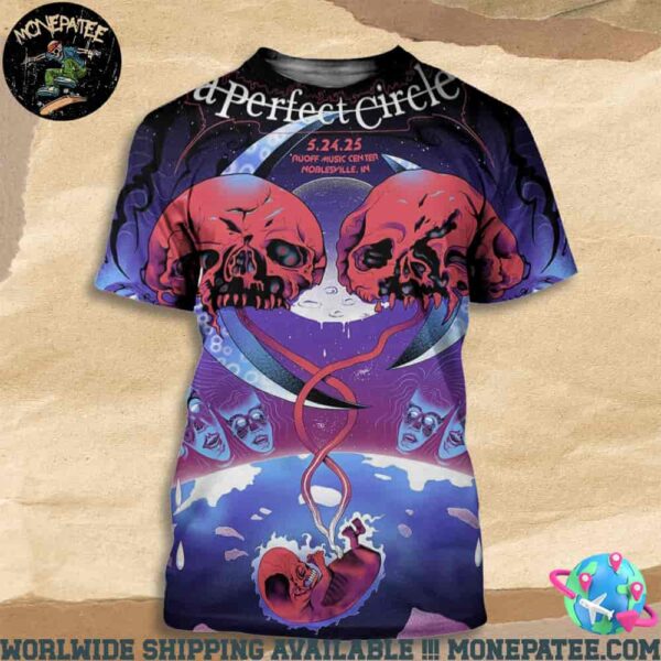 A Perfect Circle Sessanta V2.0 Poster For Noblesville IN On My 24 2025 At Ruoff Music Center All Over Print T-Shirt