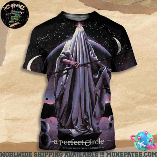 A Perfect Circle Sessanta V2.0 Merch Poster In Pittsburgh PA At Petersen Events Center On May 20 2025 All Over Print T-Shirt