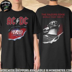 AC DC The Razors Edge World Tour 1990-91 Version 2025 Merchandise T-Shirt