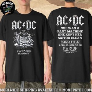 ACDC Detroit MI PWR Up North America Tour 2025 On April 30 Motor City Merchandise T-Shirt