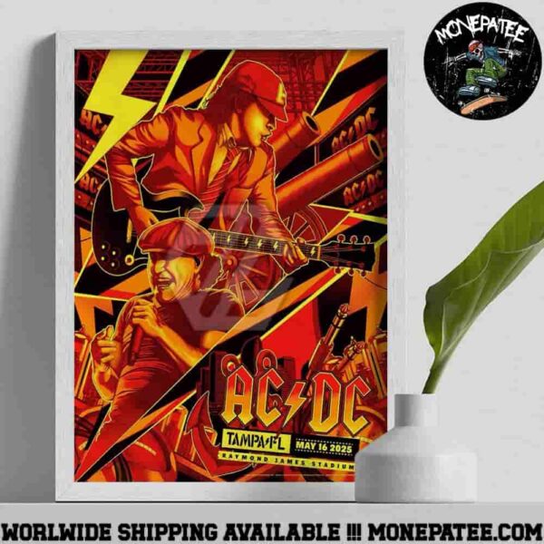 AC DC PWR Up Tampa Florida 2025 At Raymond James Stadium On May 16 Home Decor Poster Canvas
