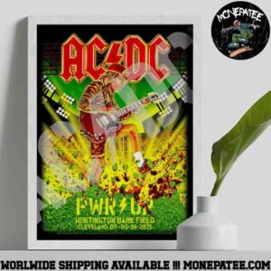 AC DC PWR Up Tour Poster For Show At Huntington Bank Field In Cleveland On Wednesday May 28 2025 Decorative Poster Canvas