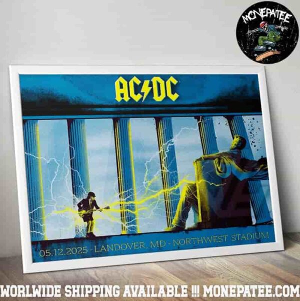 ACDC In Landover MD PWR UP Tour On May 12 At Northwesr Stadium 2025 Poster Canvas