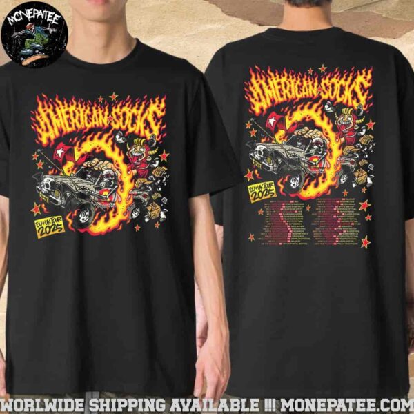 American Socks World Tour EU UK 2025 Schdule List Dates Merchandise Unisex T-Shirt