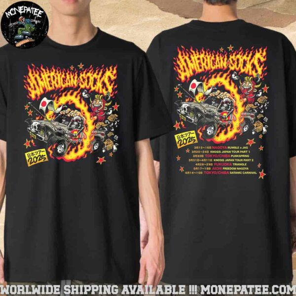 American Socks World Tour Japan 2025 Schdule List Dates Merchandise Unisex T-Shirt