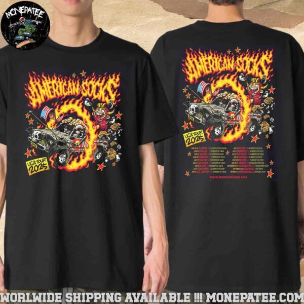 American Socks World Tour USA 2025 Schdule List Dates Merchandise Unisex T-Shirt