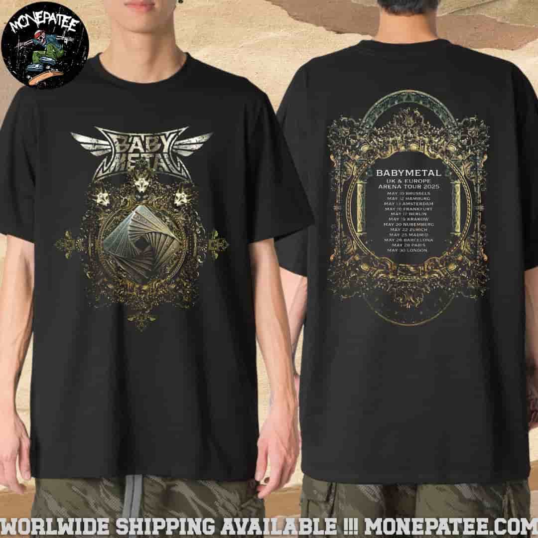 BABYMETAL UK-Europe Arena Tour 2025 Iron Trinity Mechandise Unisex T-Shirt BABYMETAL UK-Europe Arena Tour 2025 Iron Trinity Mechandise Unisex T-Shirt