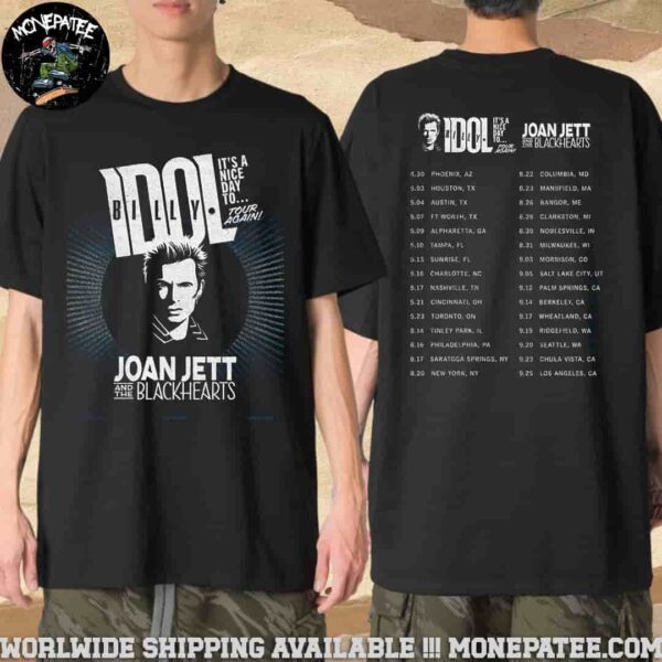 Billy Idol It’s A Nice Day To Tour Again 2025 Joan Jett And The Blackhearts Tour Dates Merchandise T-Shirt