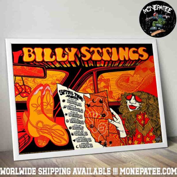 Billy Strings Spring Tour Dates Poster From May 13 To May 25 2025 Poster Canvas
