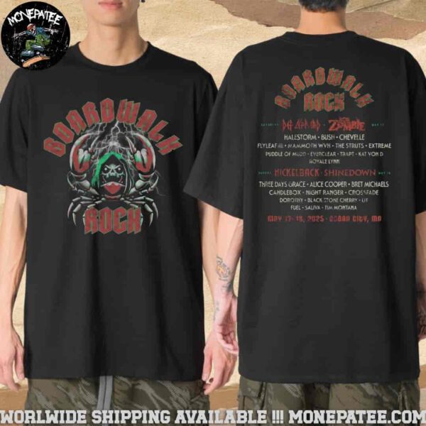 Boardwalk Rock Festival 2025 Crab Lineup At Ocean City MD On May 17-18 Merchandise Unisex T-Shirt