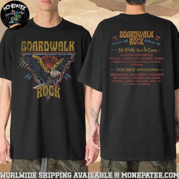 Boardwalk Rock Festival 2025 Eagle Lineup At Ocean City MD On May 17-18 Merchandise Unisex T-Shirt