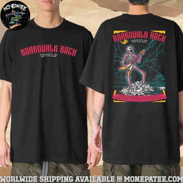 Boardwalk Rock Line Up In Ocean City Md On May 17-18 2025 Merchandise Unisex T-Shirt
