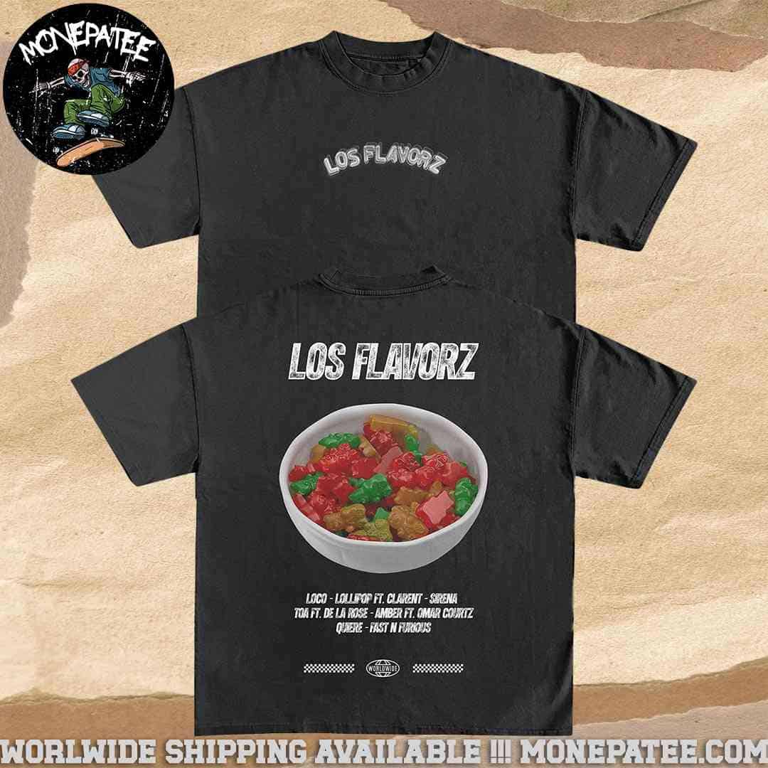 Dei V Los Flavorz USA Tour 2025 Gummy Bear Merchandise T-Shirt Dei V Los Flavorz USA Tour 2025 Gummy Bear Merchandise T-Shirt