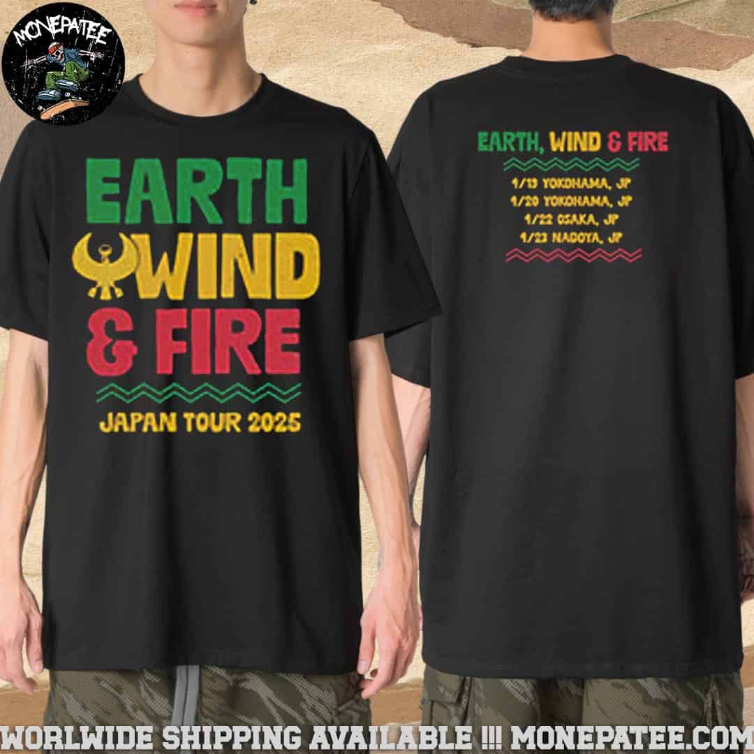 Earth Wind And Fire Japan Tour 2025 Stacked Eagles Unisex T-Shirt Earth Wind And Fire Japan Tour 2025 Stacked Eagles Unisex T-Shirt