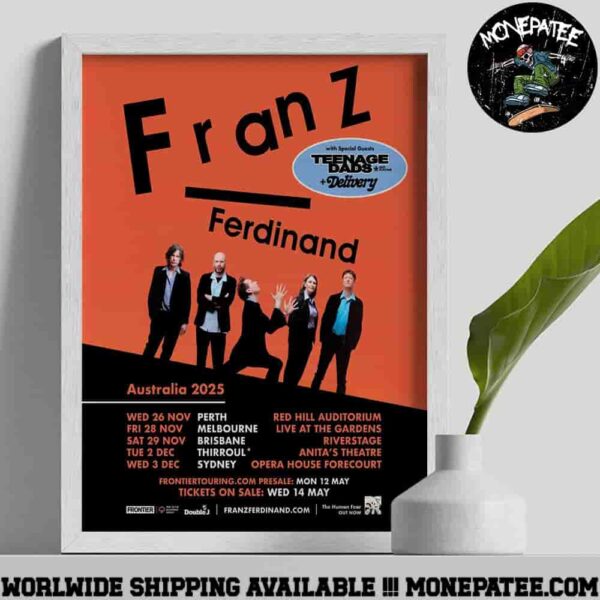 Franz Ferdinand Autralia Tour Dates November 2025 Poster Canvas