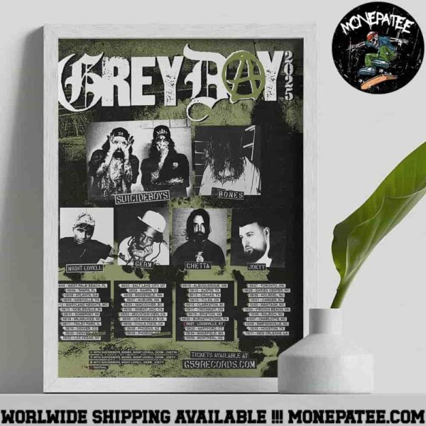 G 59 Records Grey Day Tour Dates 2025 Home Decor Poster Canvas