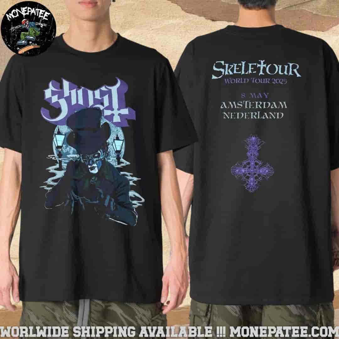 Ghost Band Amsterdam Nederland 8 May 2025 Skeletour World Tour Merchandise T-Shirt Ghost Band Amsterdam Nederland 8 May 2025 Skeletour World Tour Merchandise T-Shirt