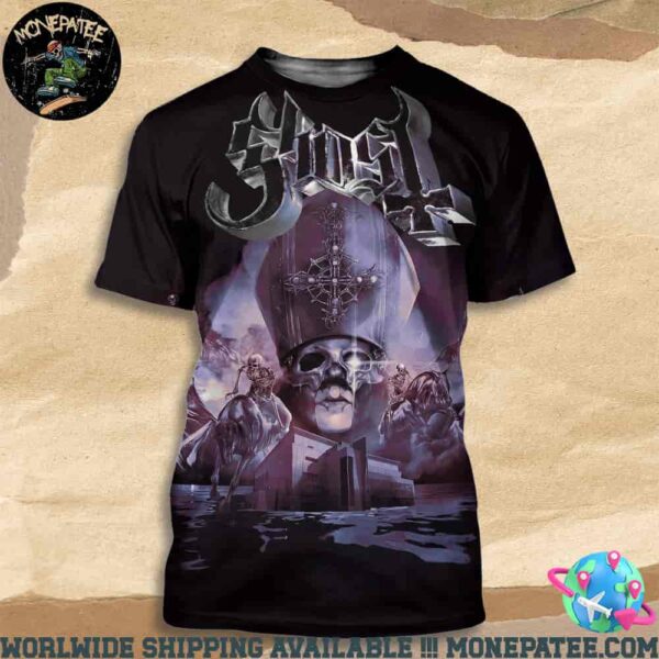 Ghost Skeletour 2025 In Linkoping Sweden On MAY 22 At Saab Arena All Over Print T-Shirt