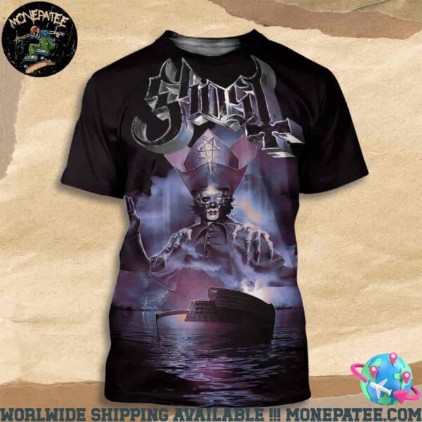 Ghost Skeletour 2025 In Tampera At Nokia Arena On May 20 All Over Print T-Shirt