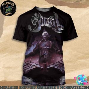 Ghost Skeletour 2025 In Paris France At Accor Arena On May 13 All Over Print T-Shirt