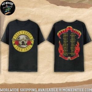 Gun N’ Roses 2025 Bullet Logo Tour Dates List Merchandise Unisex T-Shirt