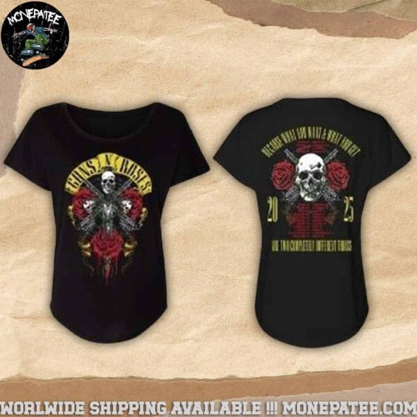 Gun N’ Roses 2025 Dagger Rose Dates List Merchandise Women’s T-Shirt