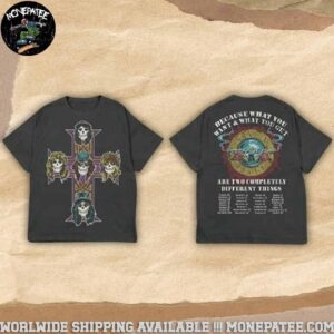 Gun N’ Roses 2025 Tour Vintage Cross Tour Dates Merchandise Unisex T-Shirt