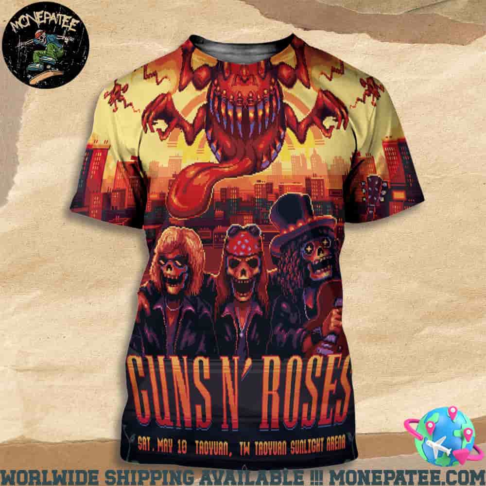 Guns and Roses Taiwan Taoyuan Sunlight Arena May 10 2025 All Over Print T-Shirt Guns and Roses Taiwan Taoyuan Sunlight Arena May 10 2025 All Over Print T-Shirt